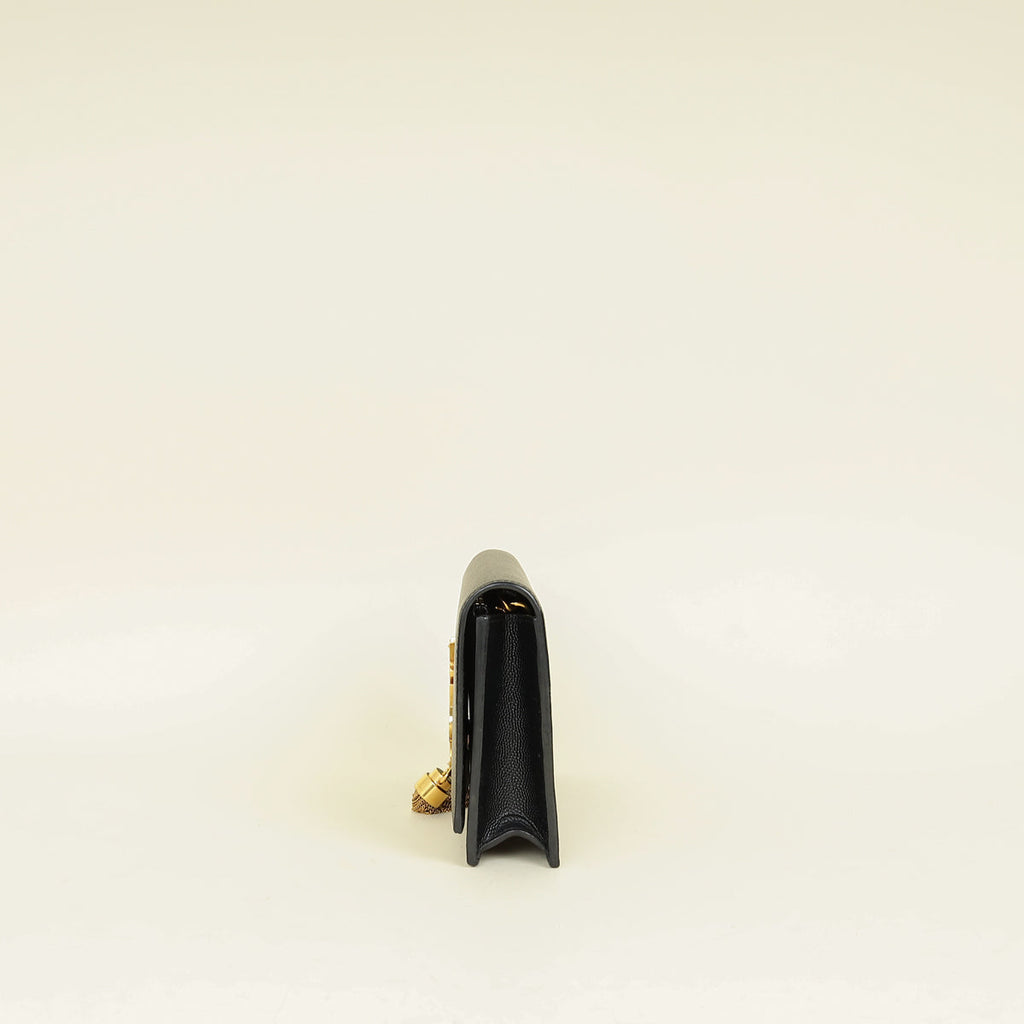 YSL Black Kate Tassel Chain Wallet