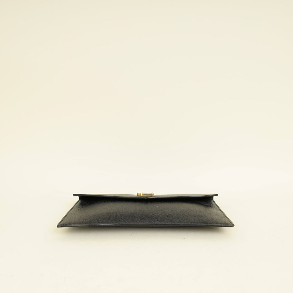 YSL Black Uptown Pouch Clutch