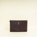 YSL Wine Cassandre Zip Document Holder Large Pouch