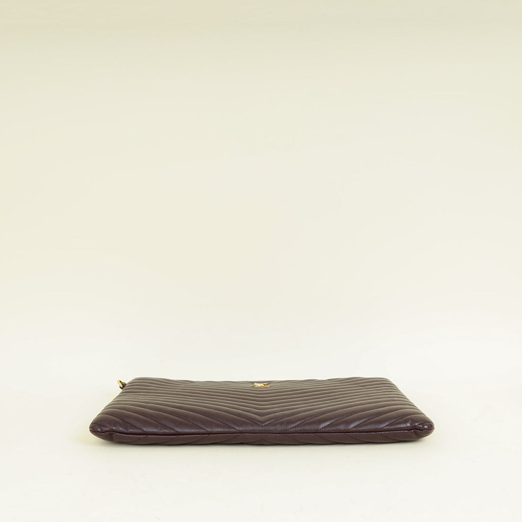 YSL Wine Cassandre Zip Document Holder Large Pouch