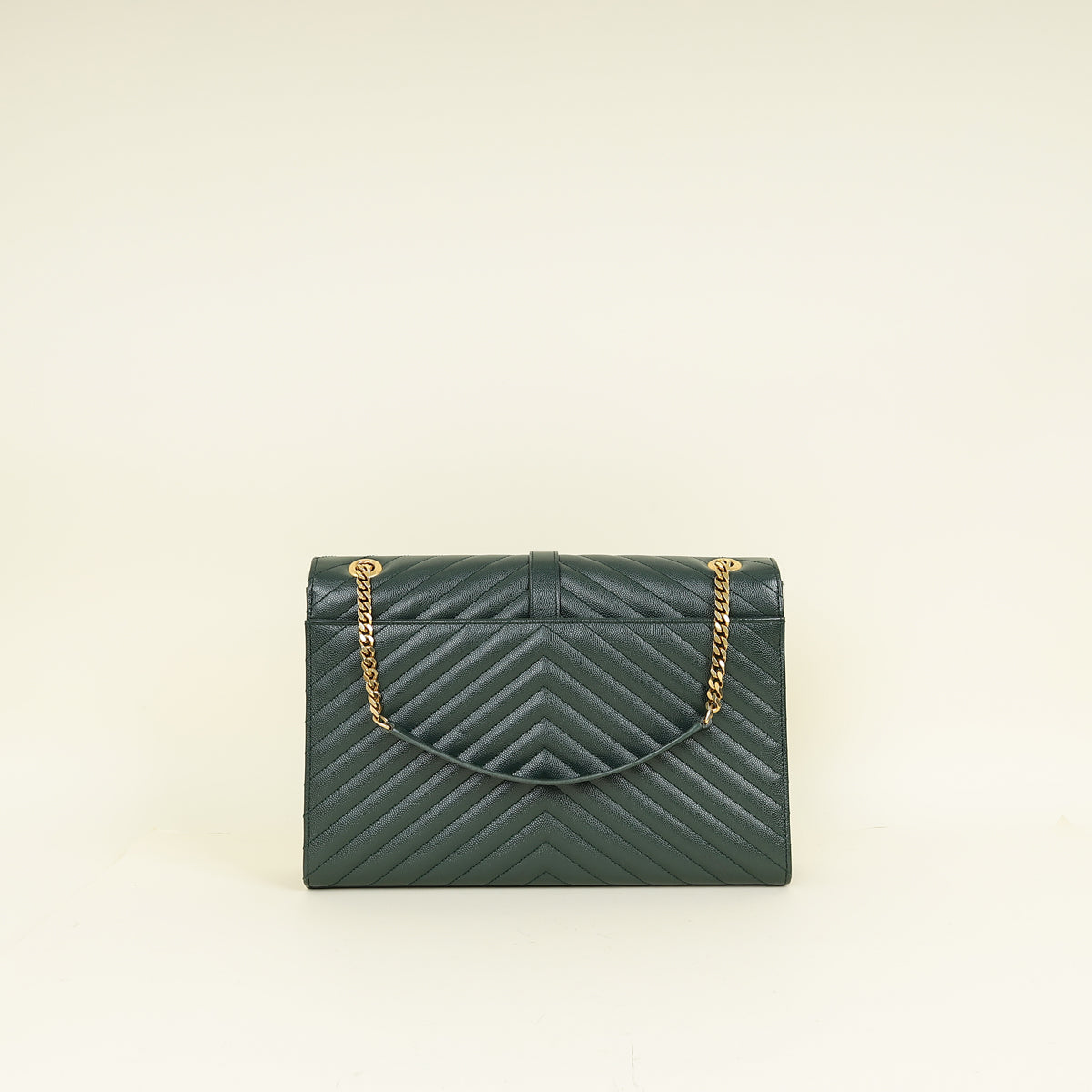 YSL Green Monogram Envelope Satchel Bag