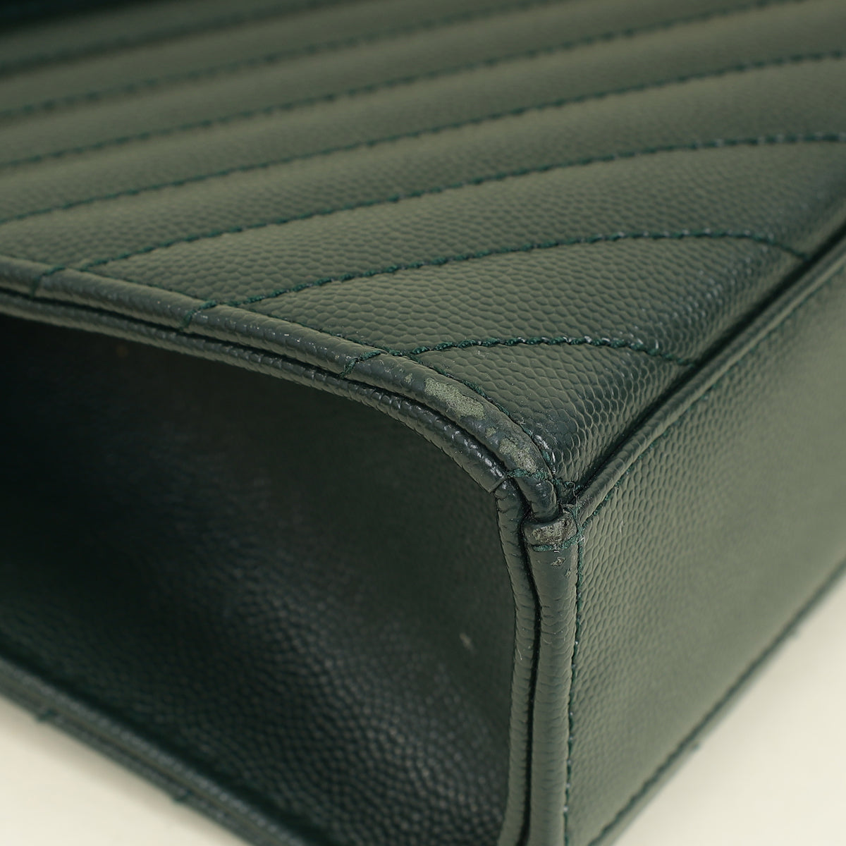 YSL Green Monogram Envelope Satchel Bag