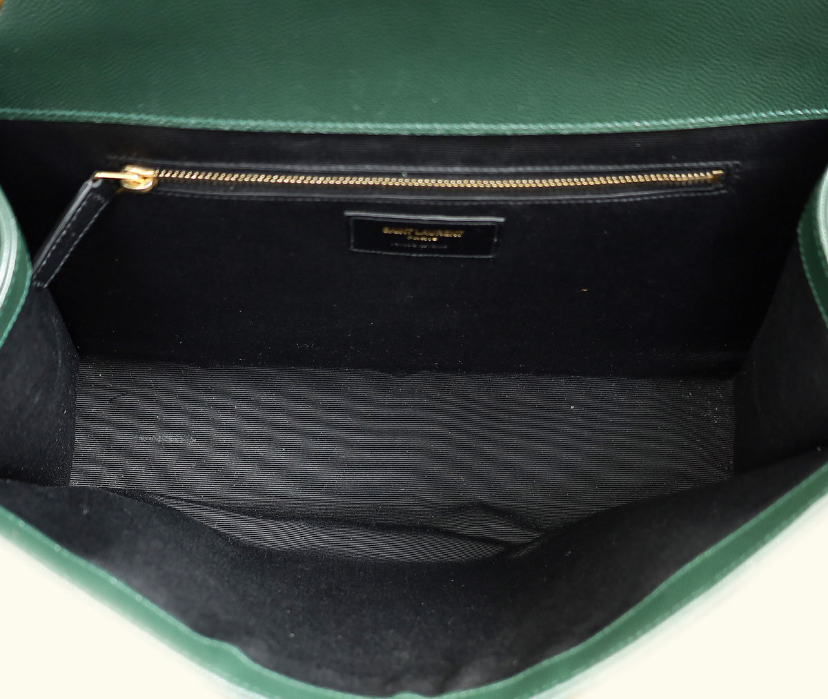 YSL Green Monogram Envelope Satchel Bag