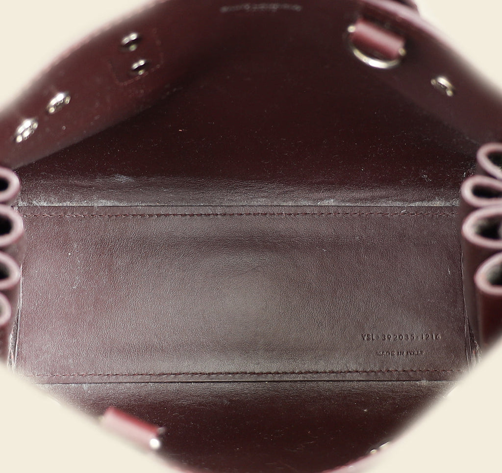 YSL Rouge Legion Sac De Jour Nano Crocodile Embossed Bag