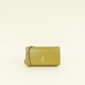 YSL Khaki Green Cassandre Phone Holder With Chain