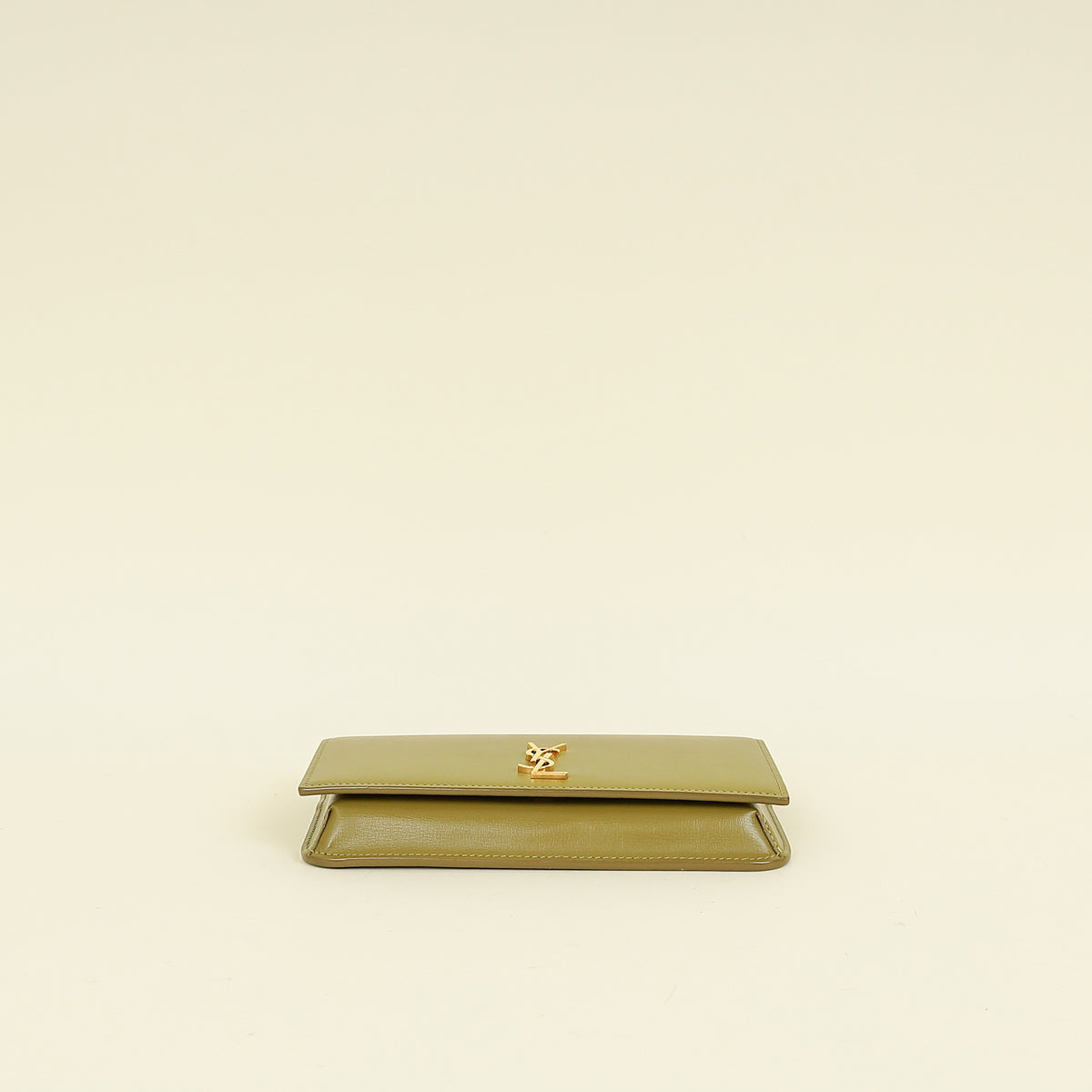 YSL Khaki Green Cassandre Phone Holder With Chain