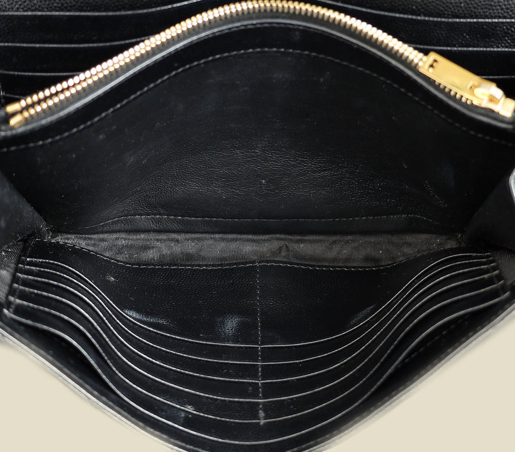 YSL Black Cassandre Wallet On Chain