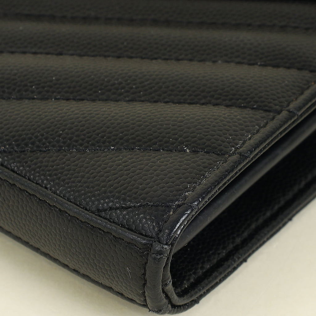 YSL Black Cassandre Wallet On Chain