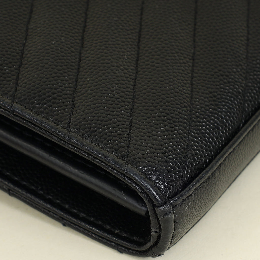 YSL Black Cassandre Wallet On Chain