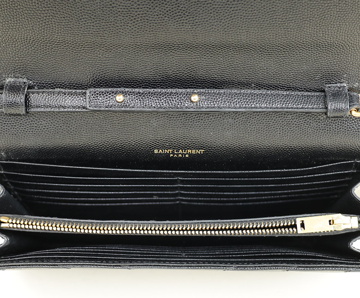 YSL Black Cassandre Wallet On Chain