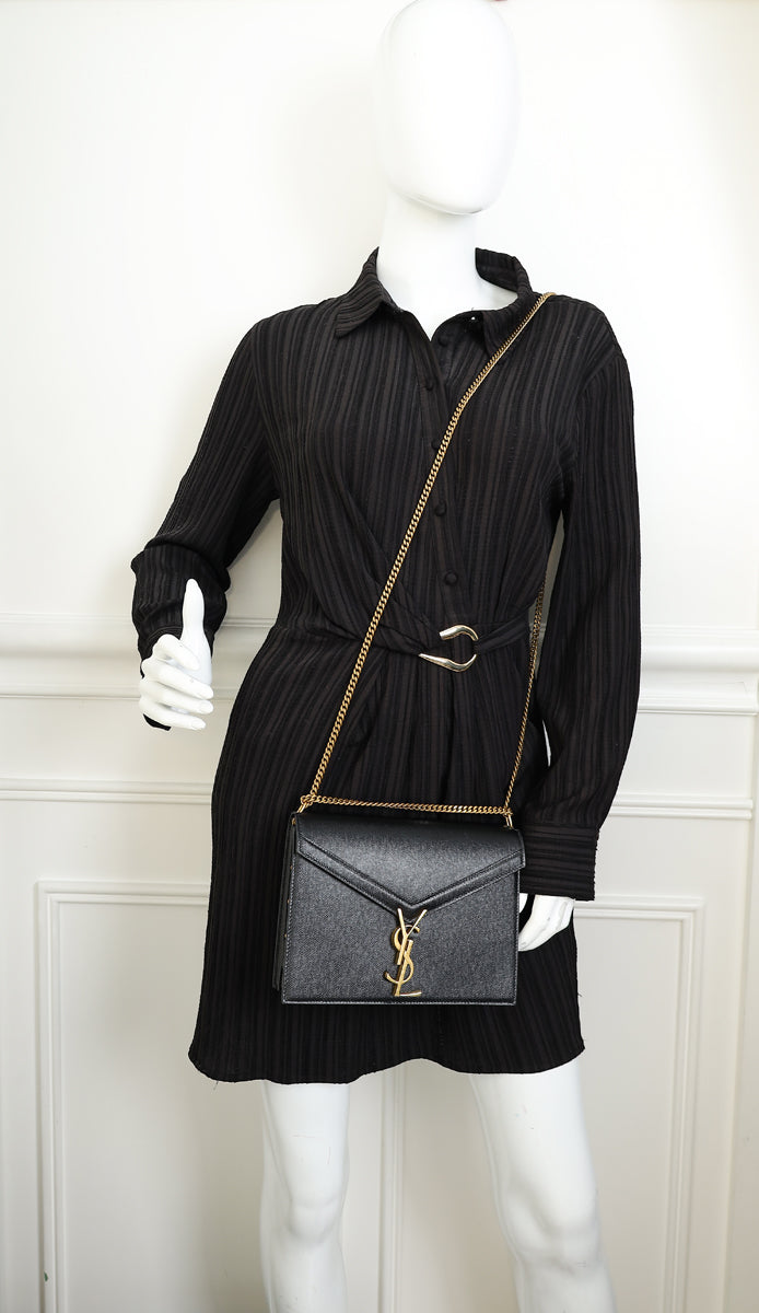 YSL Black Cassandre Flap Medium Chain Bag