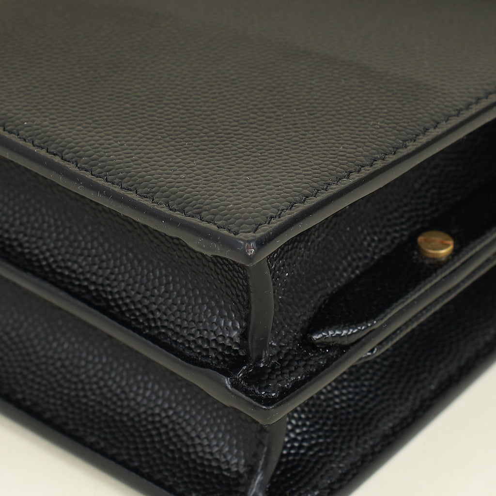 YSL Black Cassandre Flap Medium Chain Bag