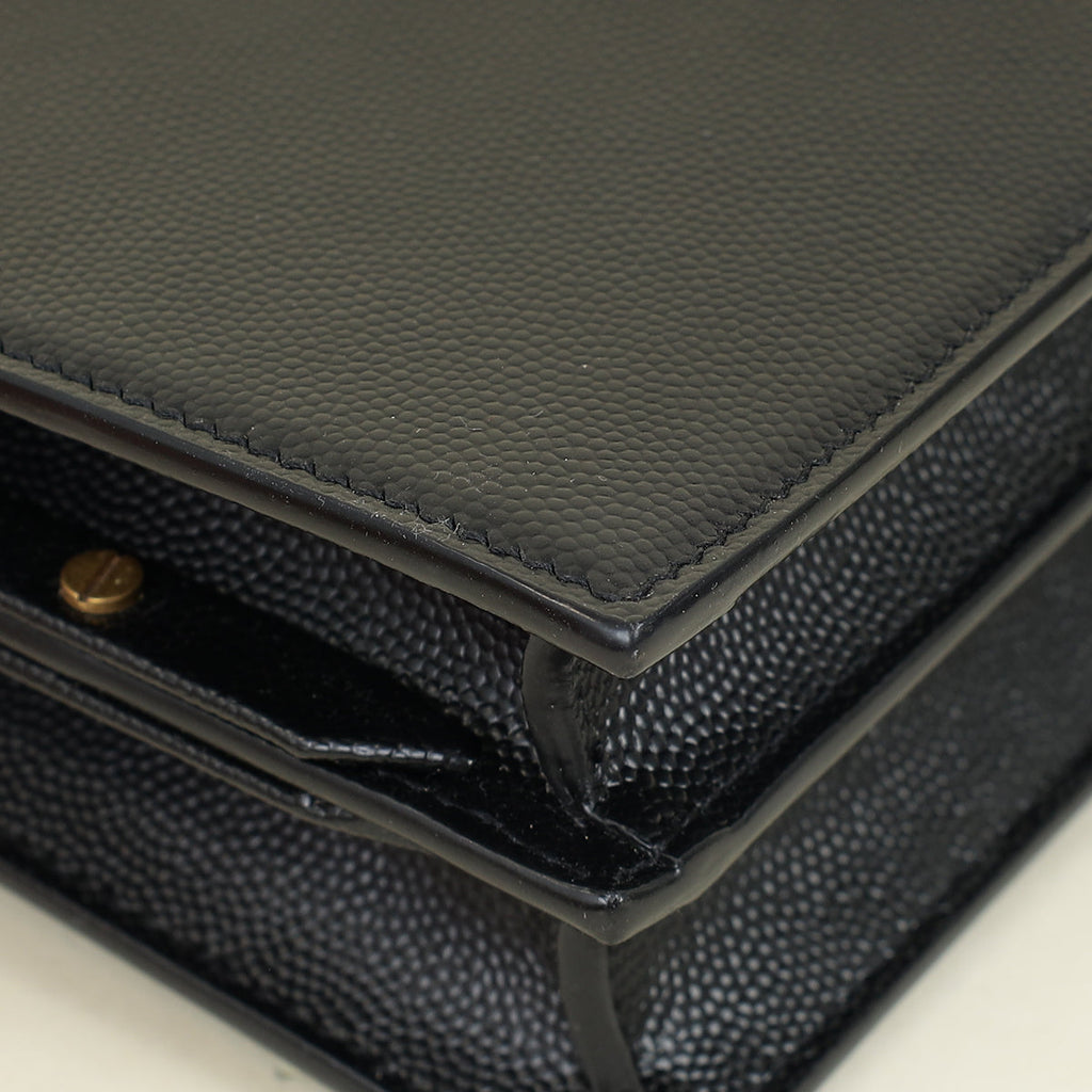 YSL Black Cassandre Flap Medium Chain Bag