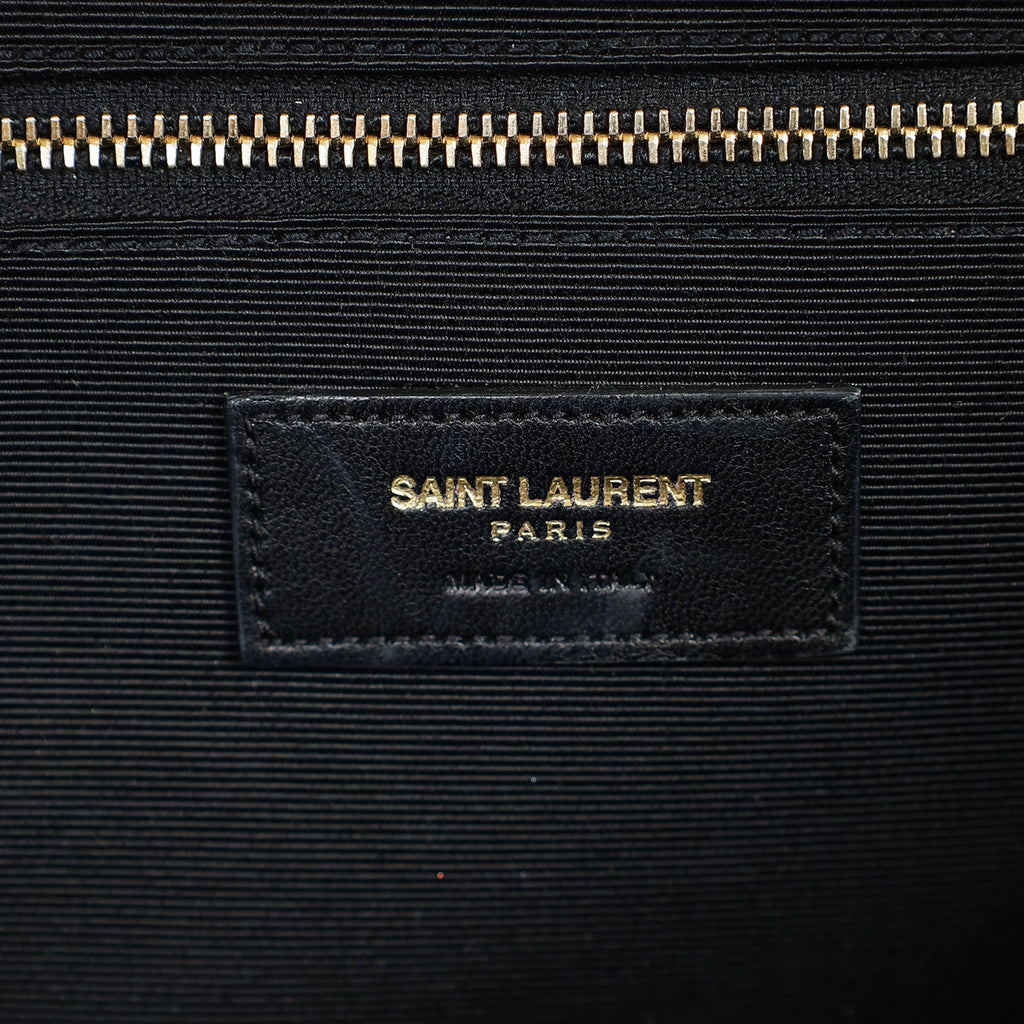 YSL Beige Monogram Satchel Flap Large Bag