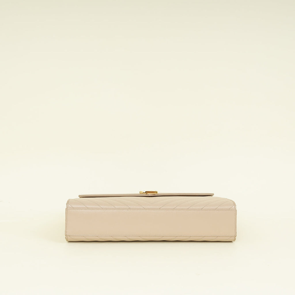 YSL Beige Monogram Satchel Flap Large Bag