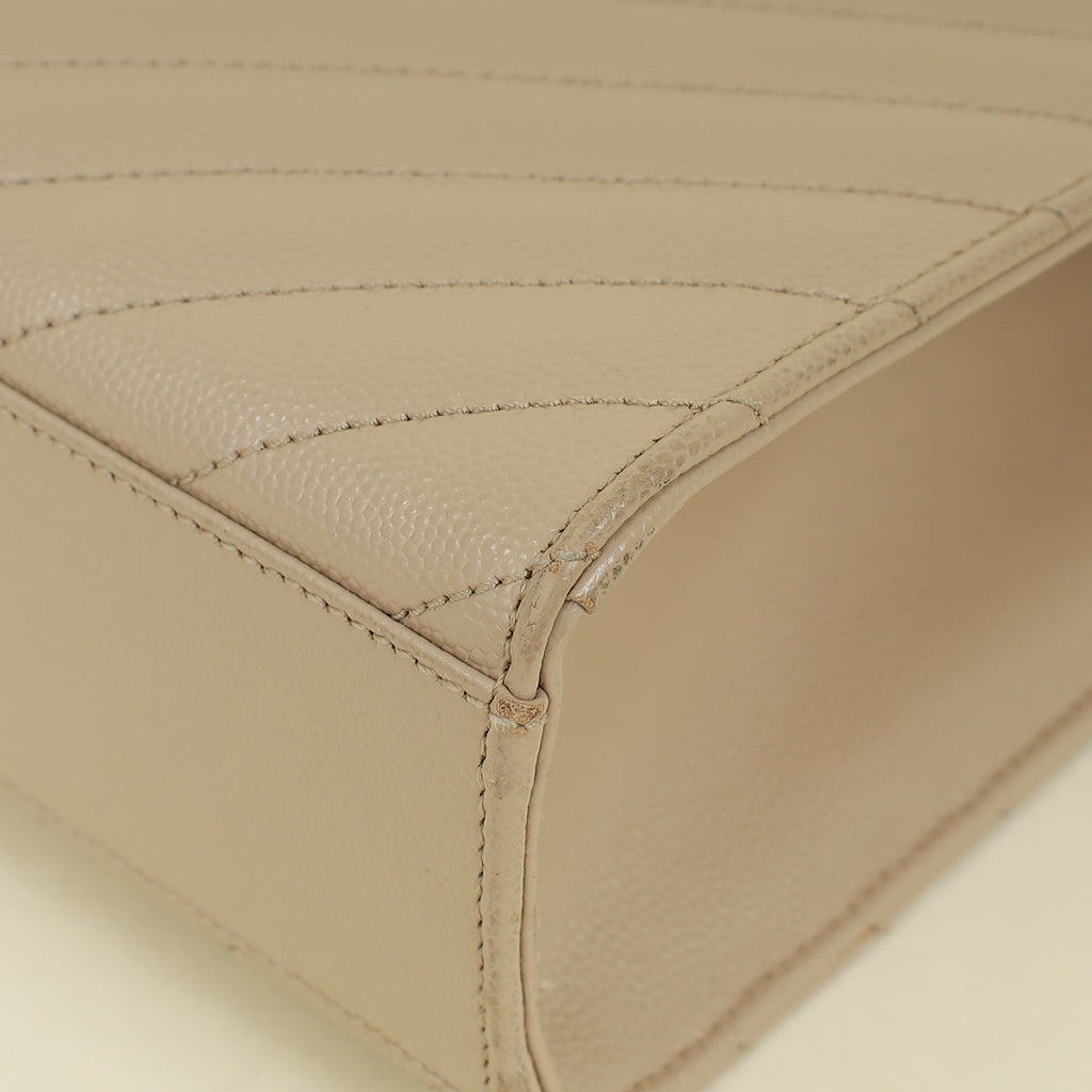 YSL Beige Monogram Satchel Flap Large Bag
