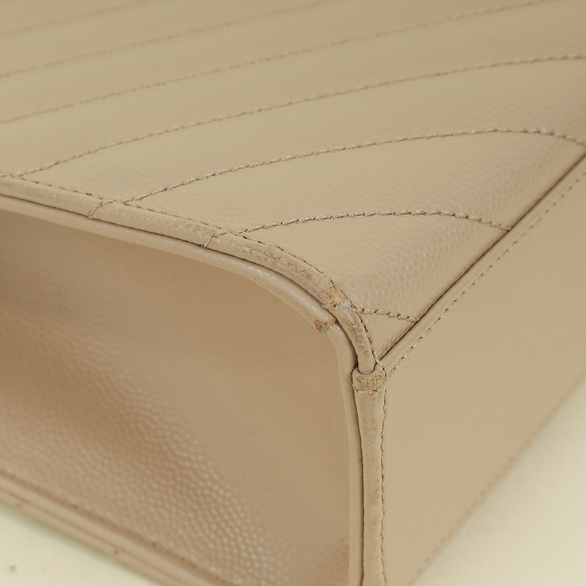 YSL Beige Monogram Satchel Flap Large Bag