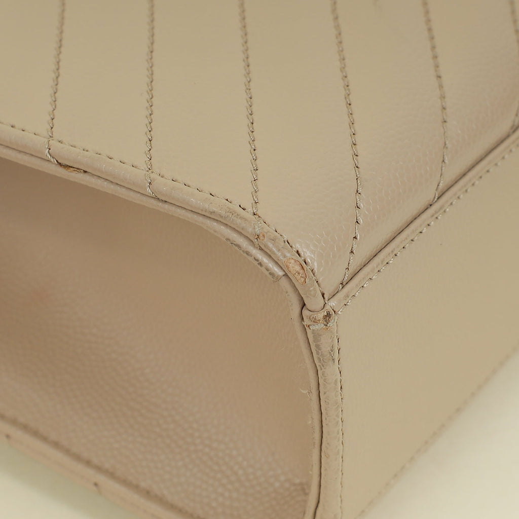 YSL Beige Monogram Satchel Flap Large Bag