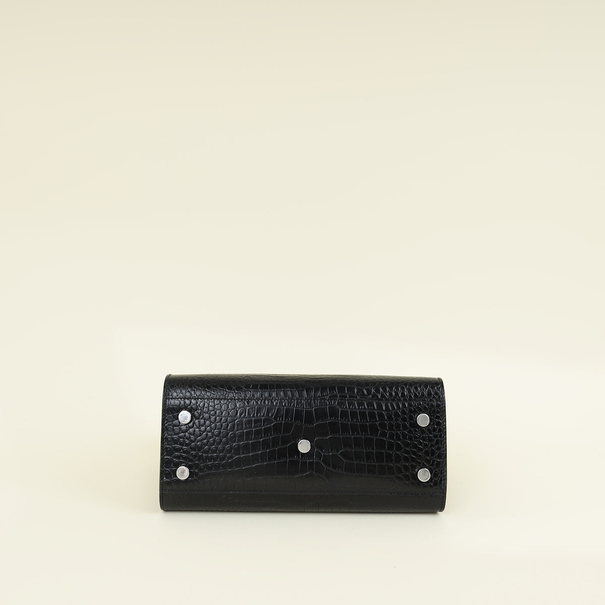 YSL Black Sac De Jour Baby Croco Embossed Bag