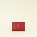 YSL Red Monogram Kate Satchel Chain Shoulder Bag