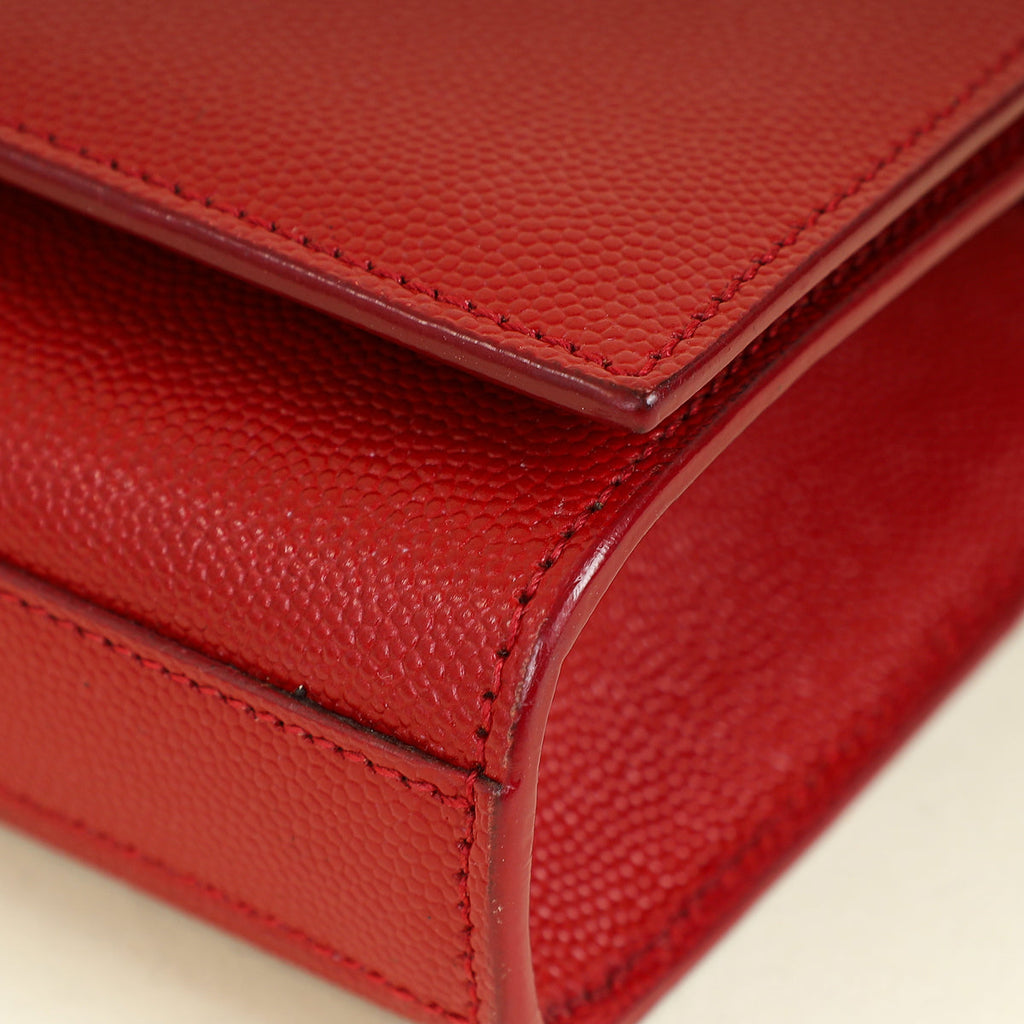 YSL Red Monogram Kate Satchel Chain Shoulder Bag