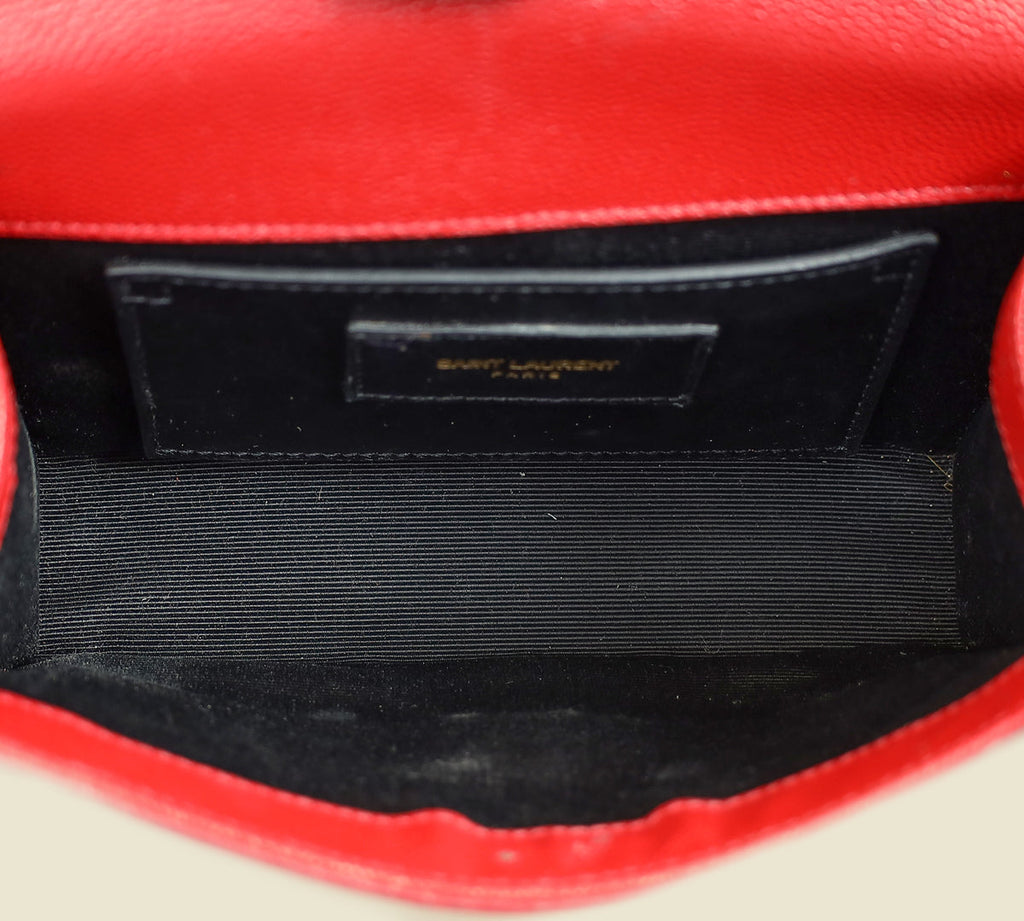 YSL Red Monogram Kate Satchel Chain Shoulder Bag