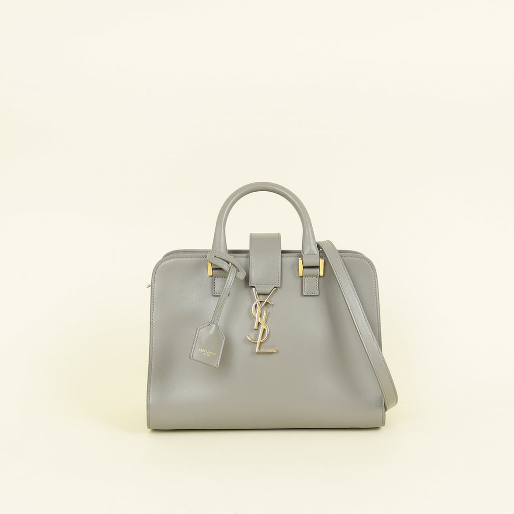 YSL Grey Baby Monogram Cabas Bag