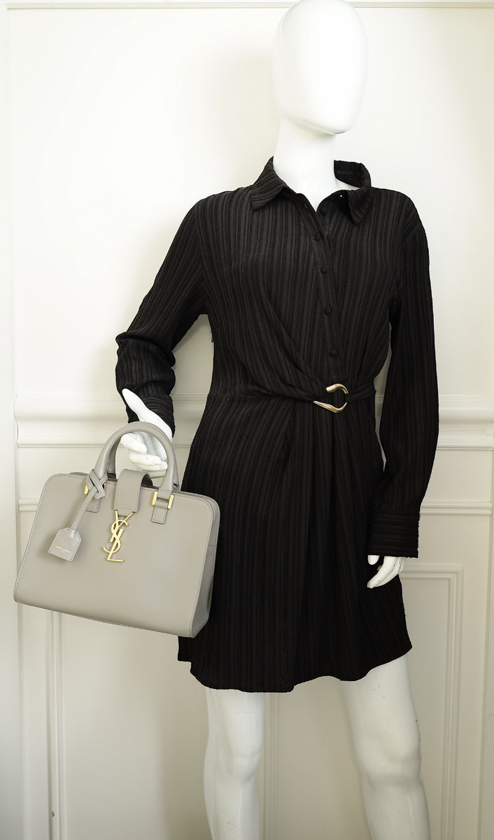 YSL Grey Baby Monogram Cabas Bag