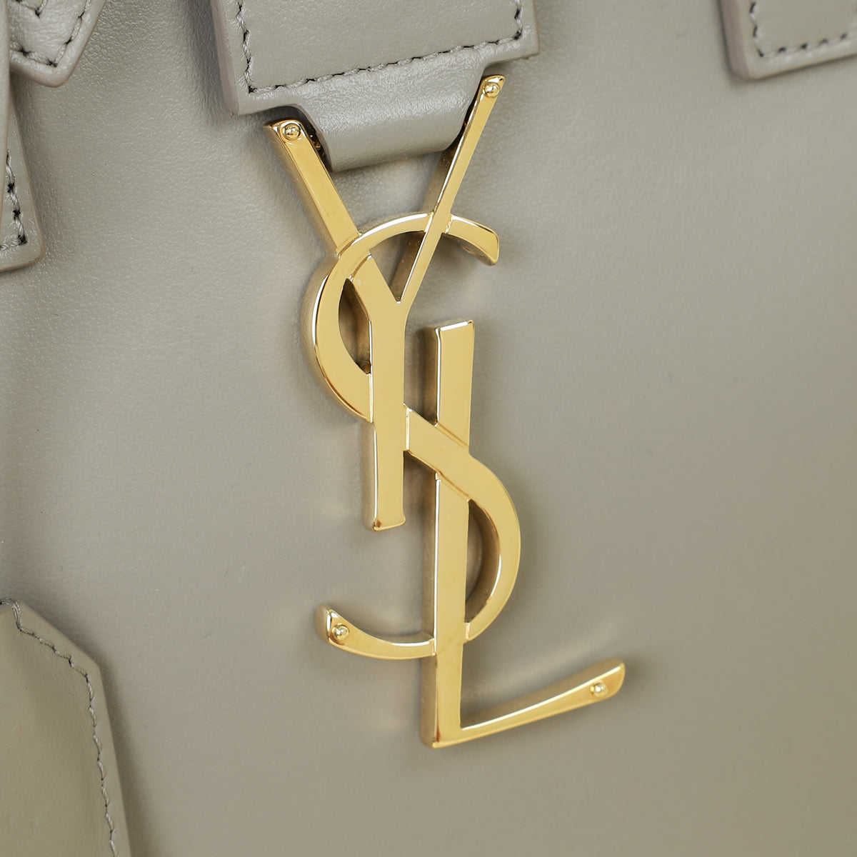 YSL Grey Baby Monogram Cabas Bag