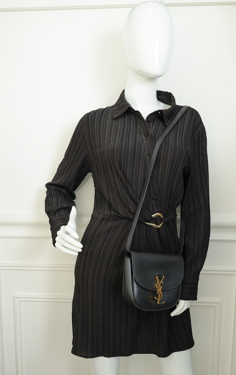 YSL Black Kaia Flap Satchel Bag
