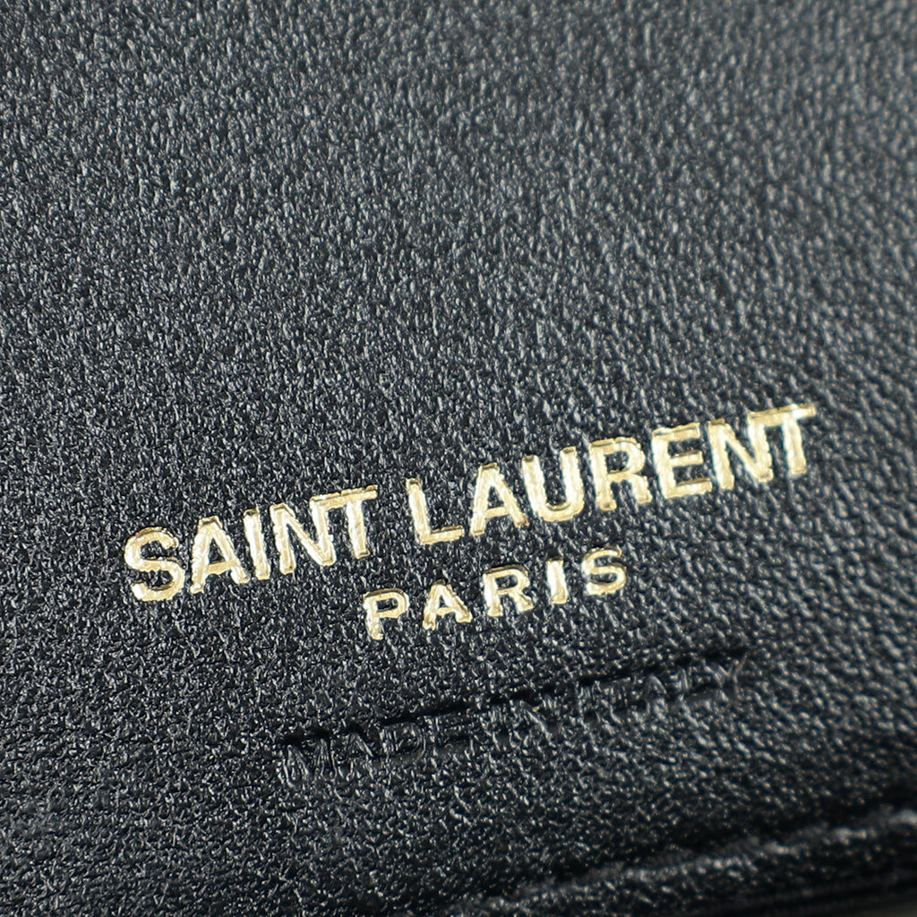 YSL Black Cassandre Phone Holder w/ Chain