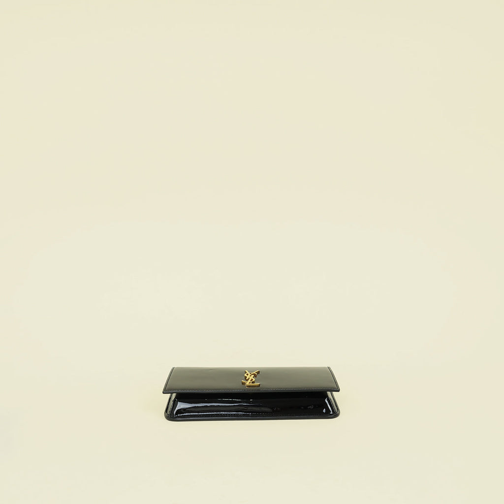 YSL Black Cassandre Phone Holder w/ Chain