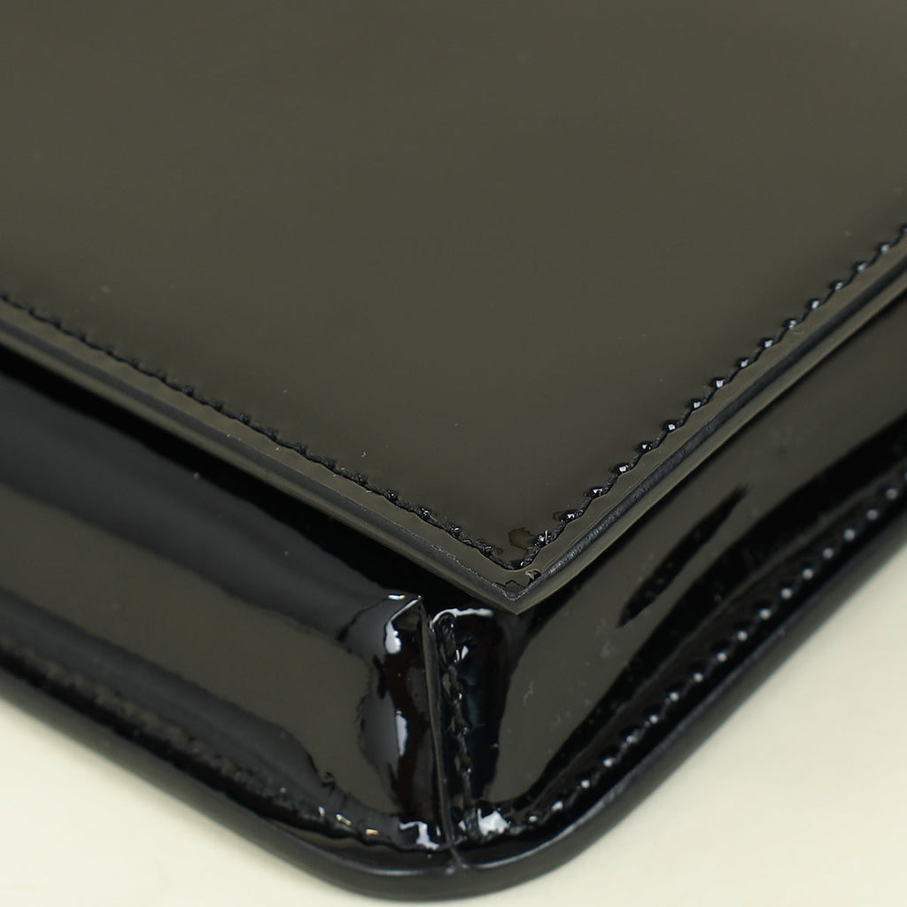 YSL Black Cassandre Phone Holder w/ Chain
