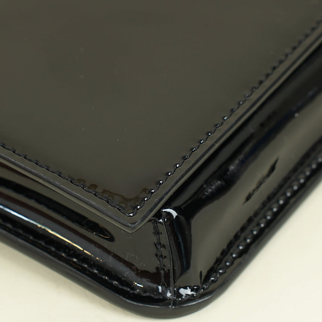 YSL Black Cassandre Phone Holder w/ Chain