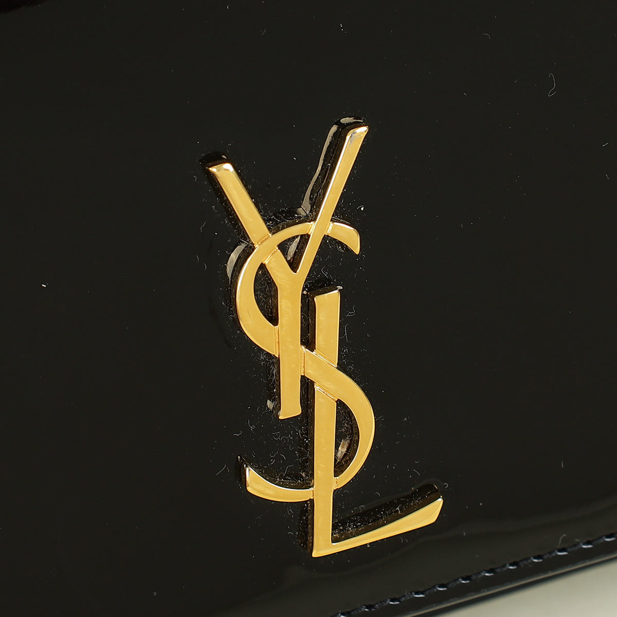 YSL Black Cassandre Phone Holder w/ Chain