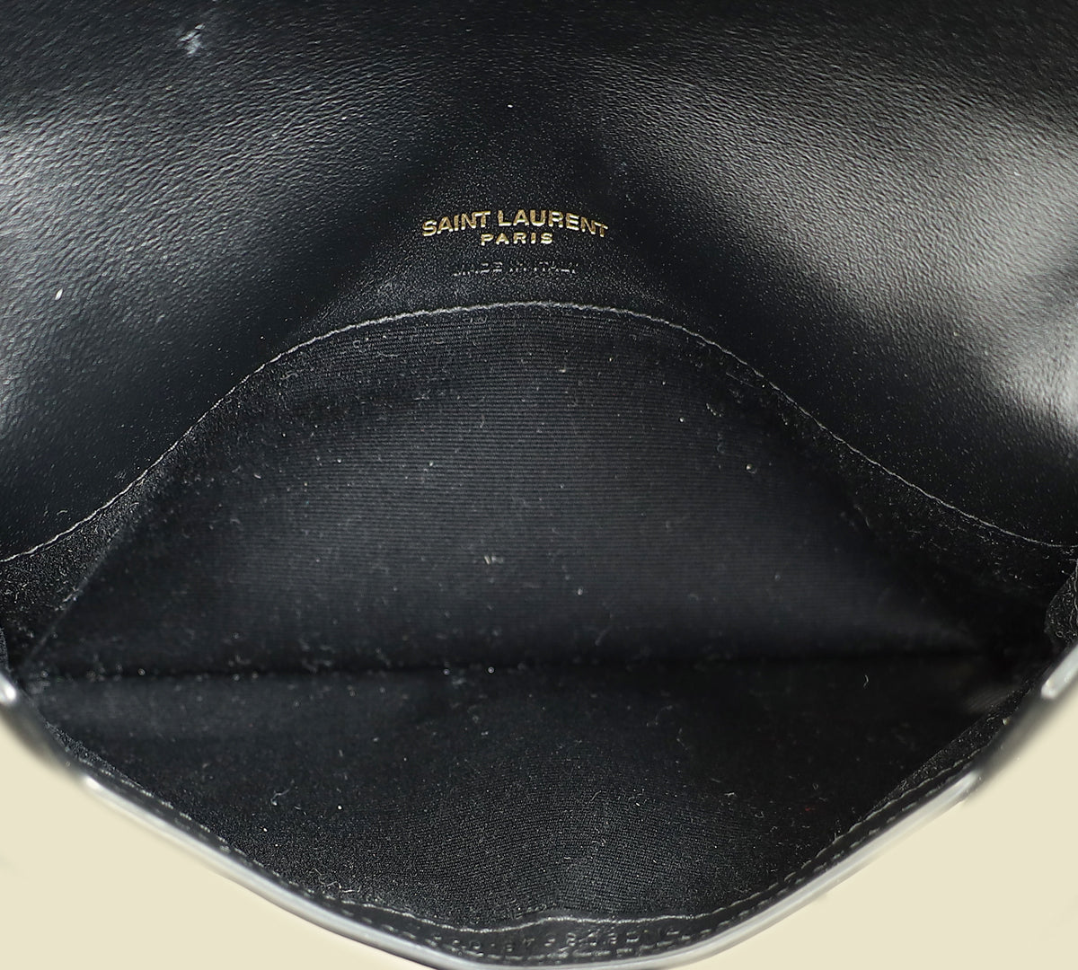 YSL Black Cassandre Phone Holder w/ Chain