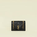 YSL Black Chevron Satchel Flap Medium Shoulder Bag