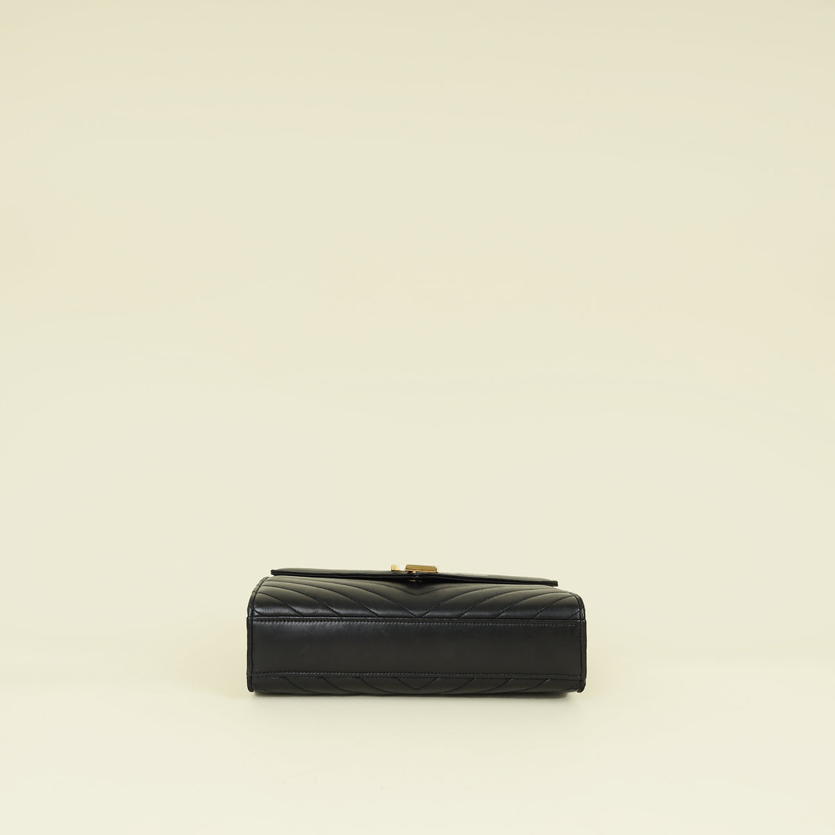 YSL Black Chevron Satchel Flap Medium Shoulder Bag