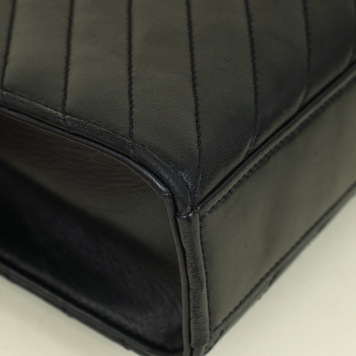 YSL Black Chevron Satchel Flap Medium Shoulder Bag
