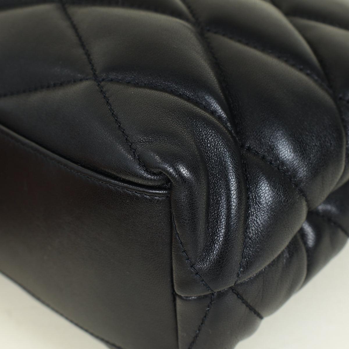 YSL Black Sade Envelope Quilted Large Clutch