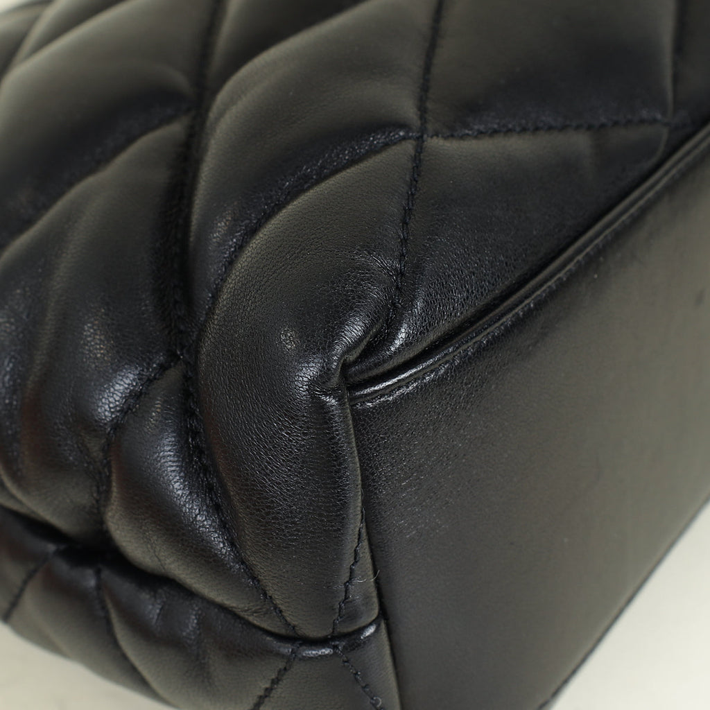 YSL Black Sade Envelope Quilted Large Clutch