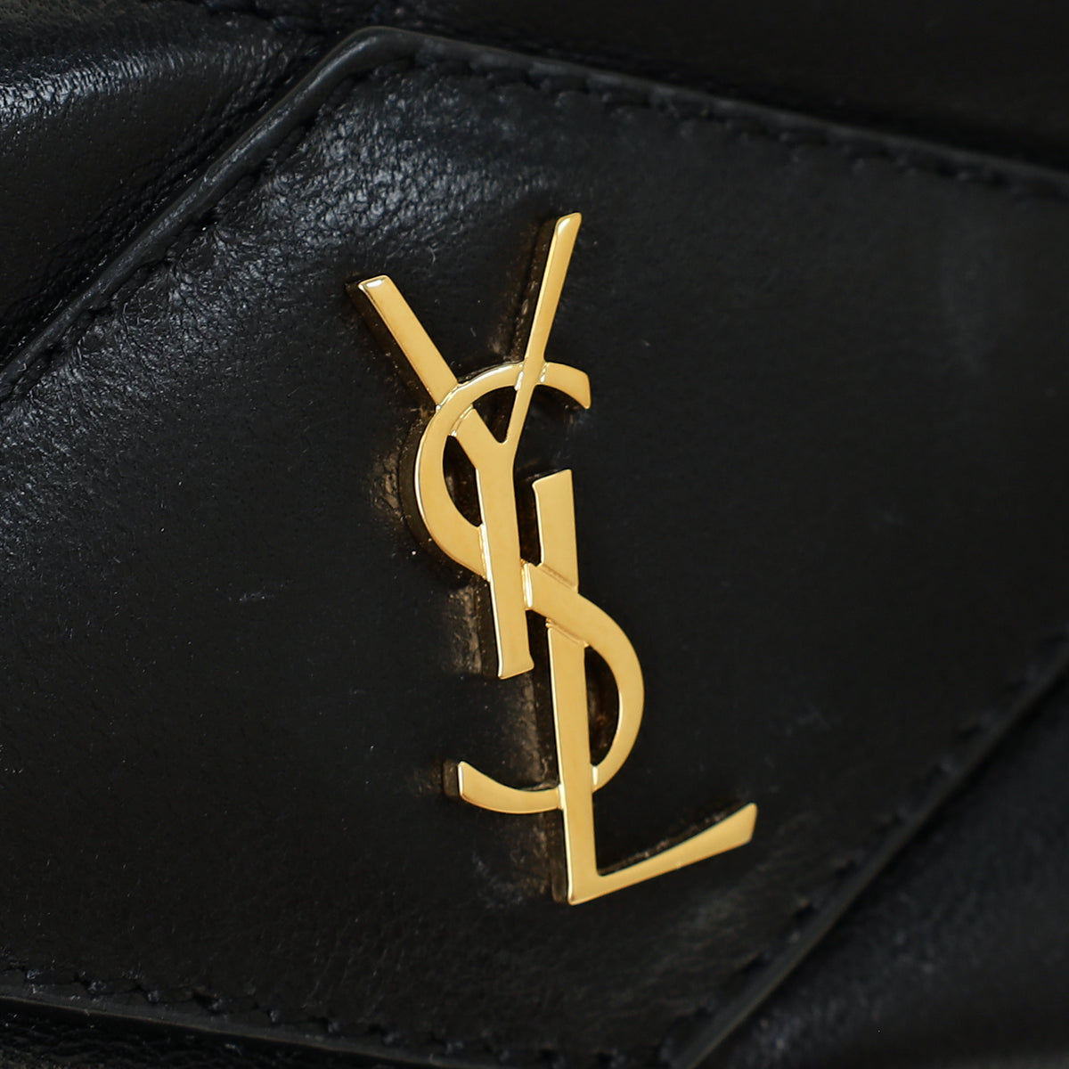 YSL Black Sade Envelope Quilted Large Clutch