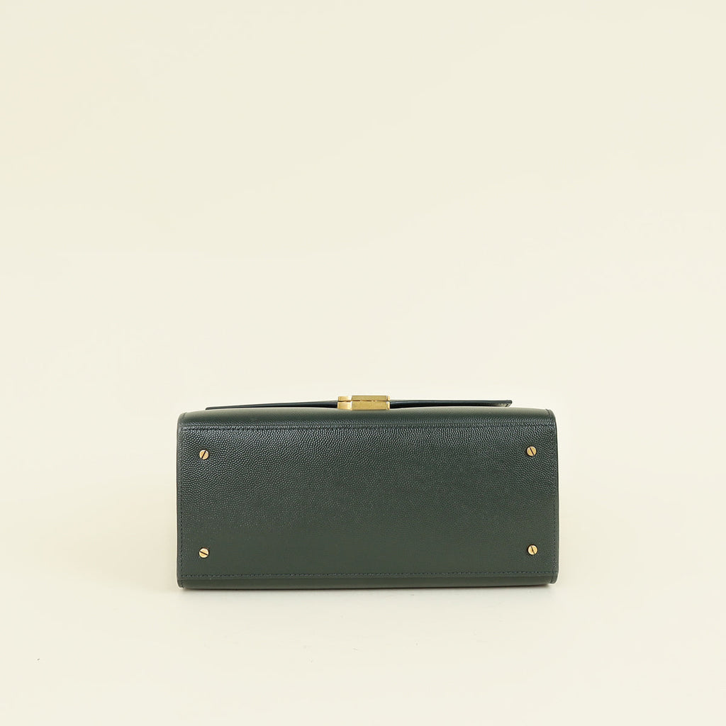 YSL Forest Green Cassandra Top Handle Medium Bag