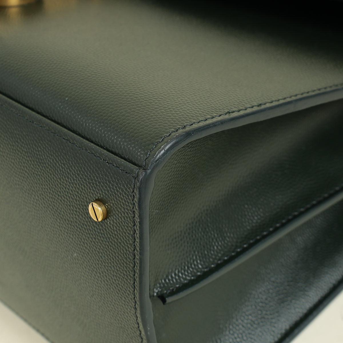YSL Forest Green Cassandra Top Handle Medium Bag