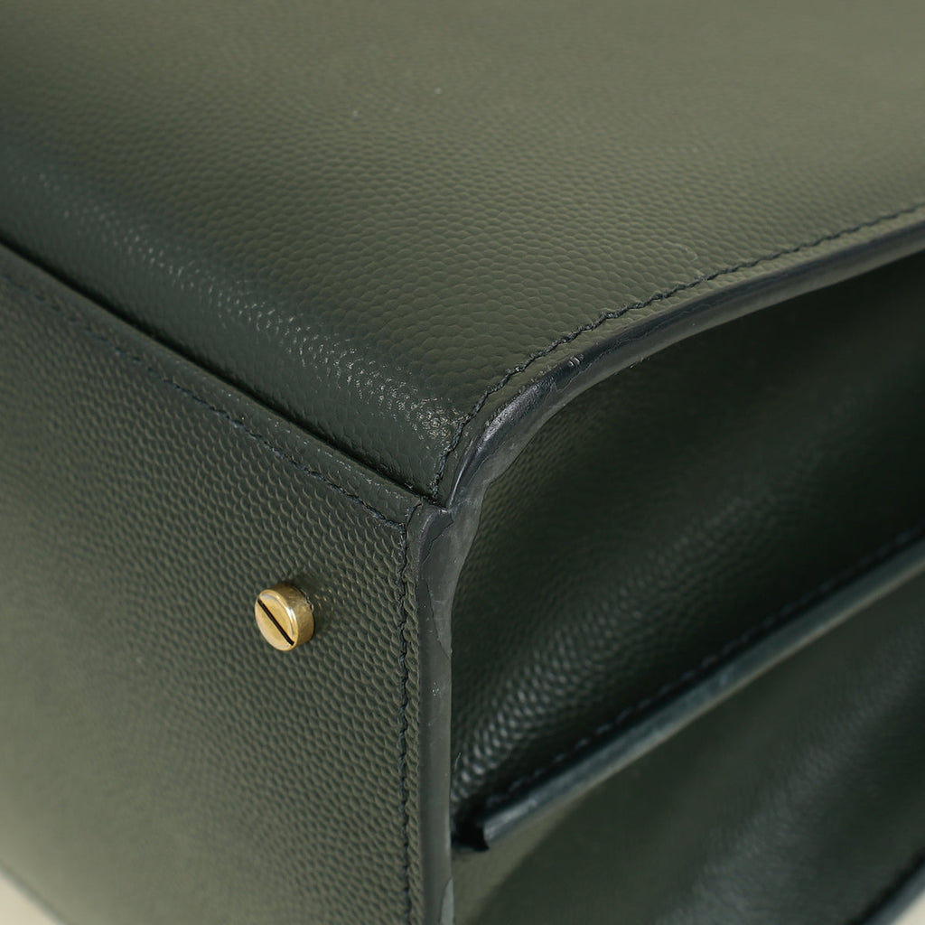 YSL Forest Green Cassandra Top Handle Medium Bag