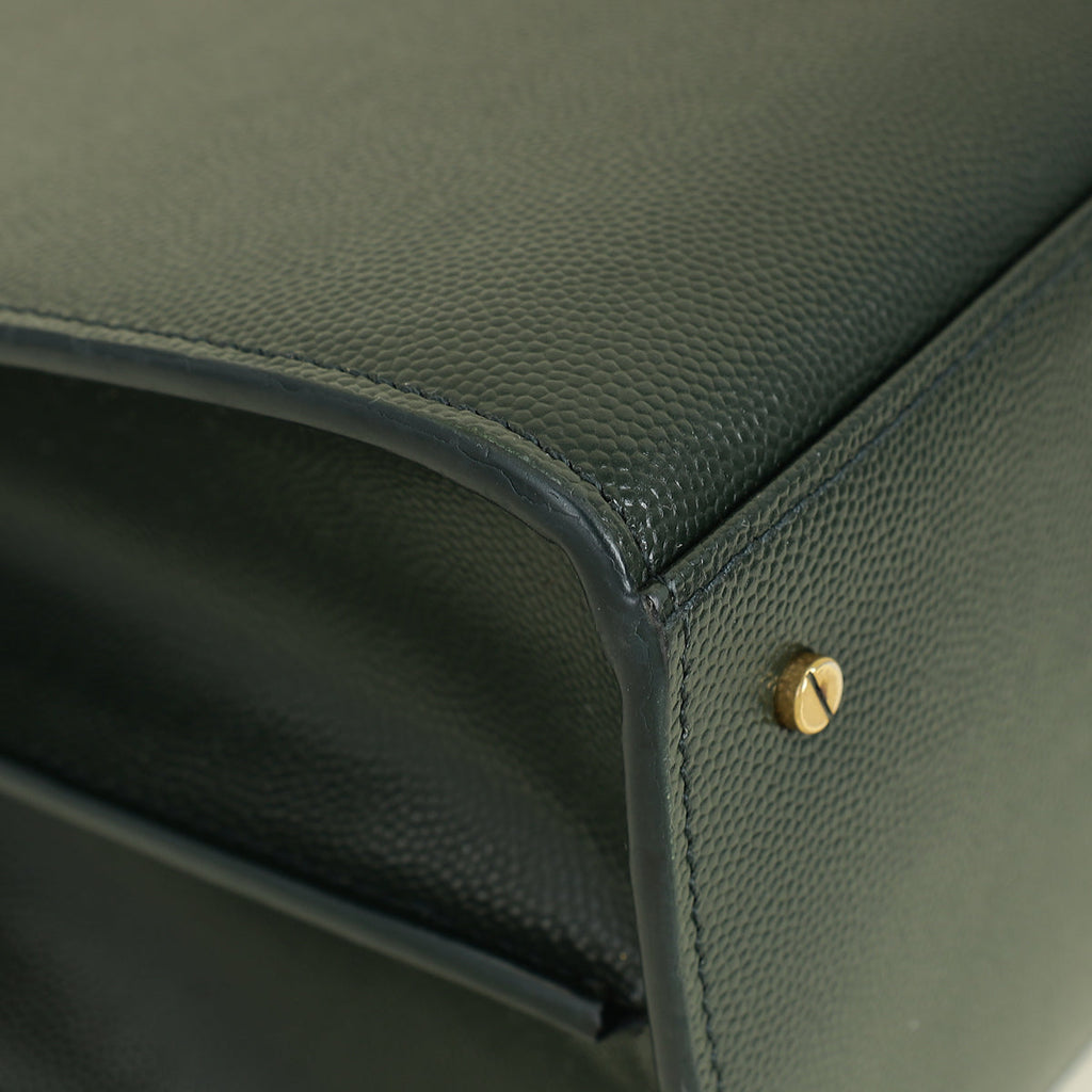 YSL Forest Green Cassandra Top Handle Medium Bag