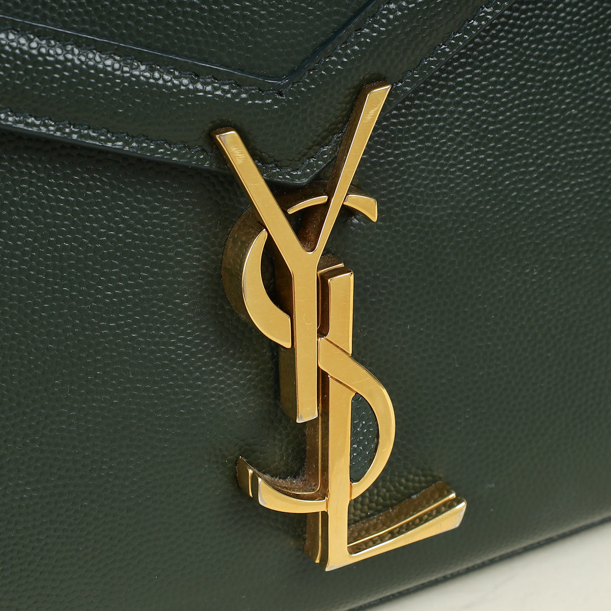 YSL Forest Green Cassandra Top Handle Medium Bag