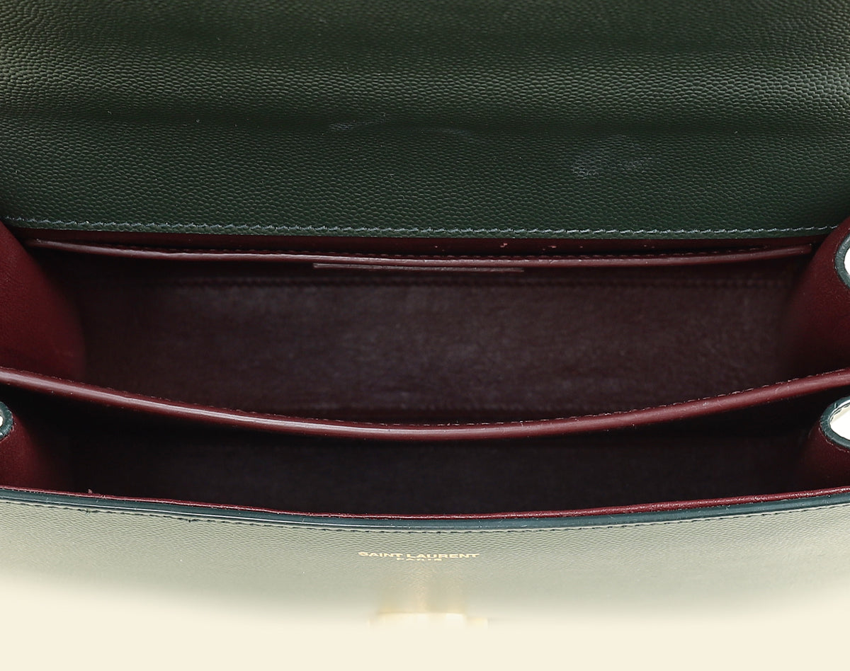 YSL Forest Green Cassandra Top Handle Medium Bag