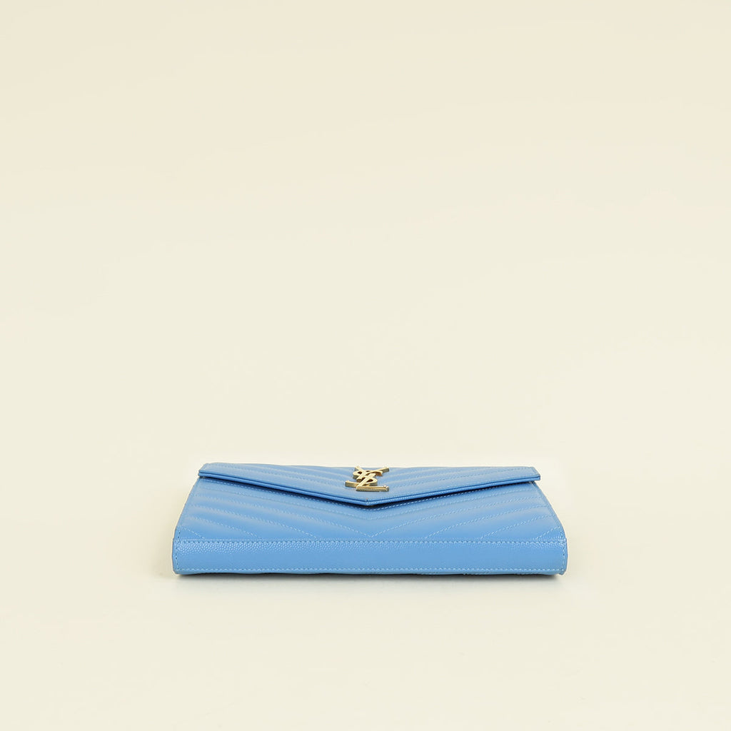 YSL Blue Cassandre Classic Wallet On Chain