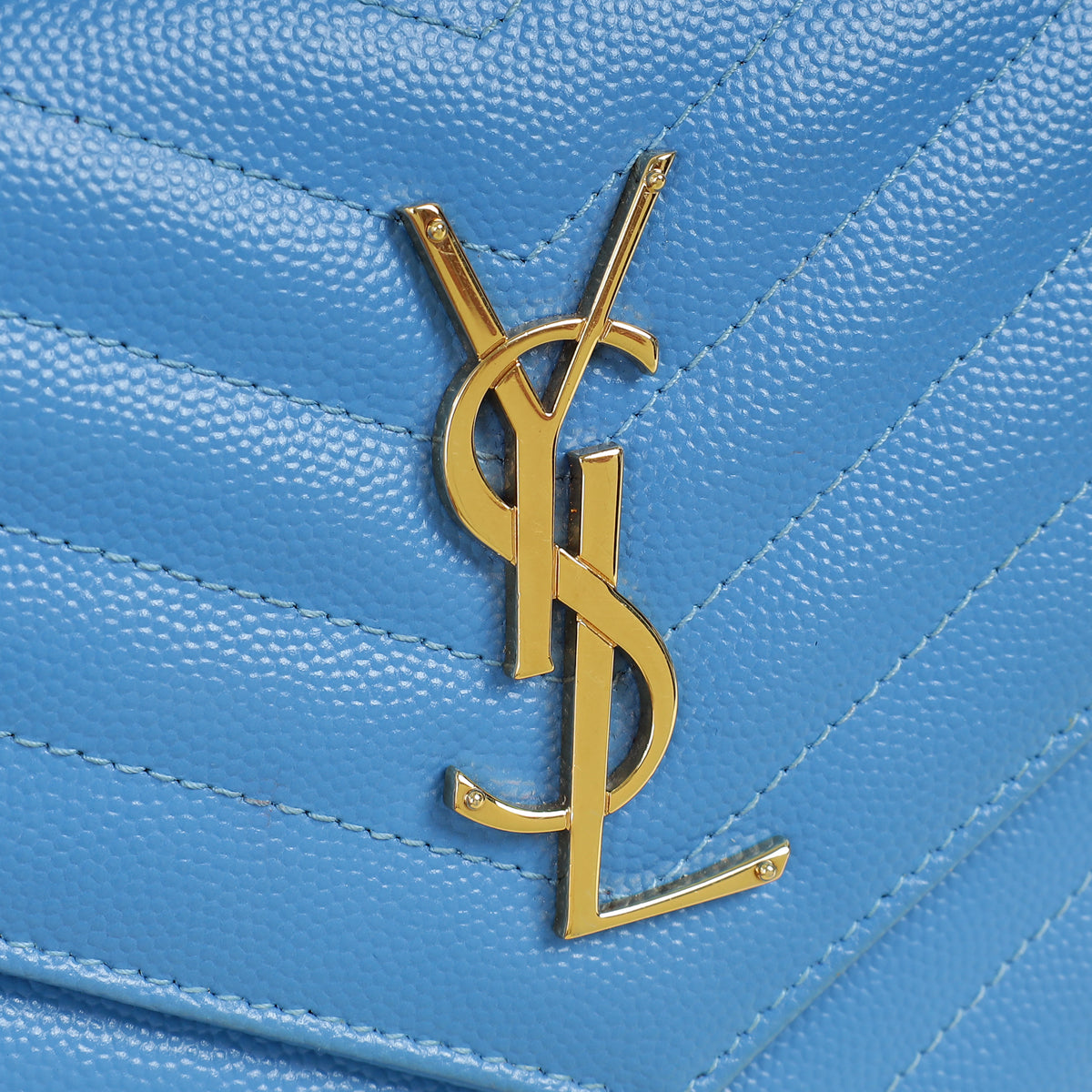 YSL Blue Cassandre Classic Wallet On Chain